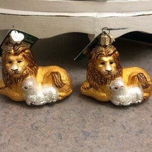 Lion and Lamb Christmas Ornaments